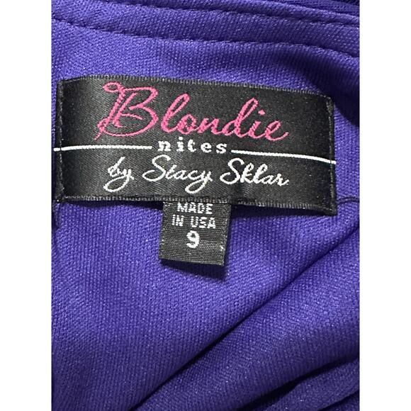 BLONDIE NITES Womens Purple Evening Gown Prom Dress Stacy Sklar Sz 9 - Picture 14 of 16